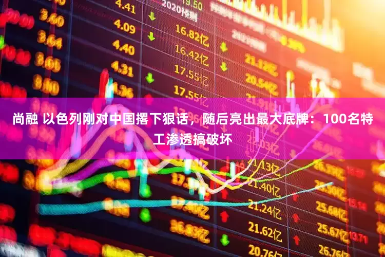 尚融 以色列刚对中国撂下狠话，随后亮出最大底牌：100名特工渗透搞破坏