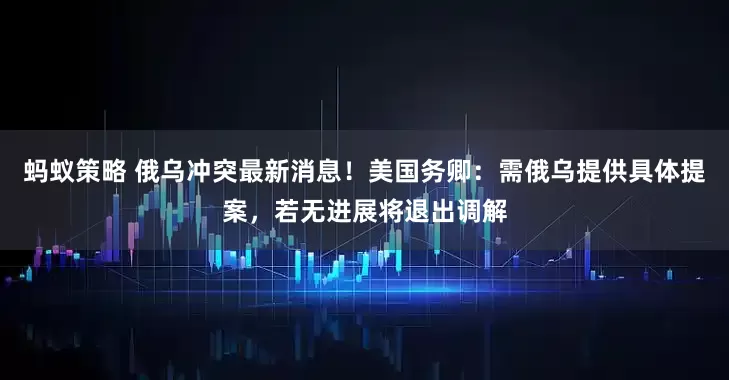 蚂蚁策略 俄乌冲突最新消息！美国务卿：需俄乌提供具体提案，若无进展将退出调解